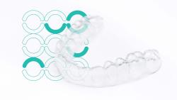 Image showing a set of clean clear aligners from Eon Aligner company.